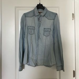 Blue Long Sleeved Button Up Shirt